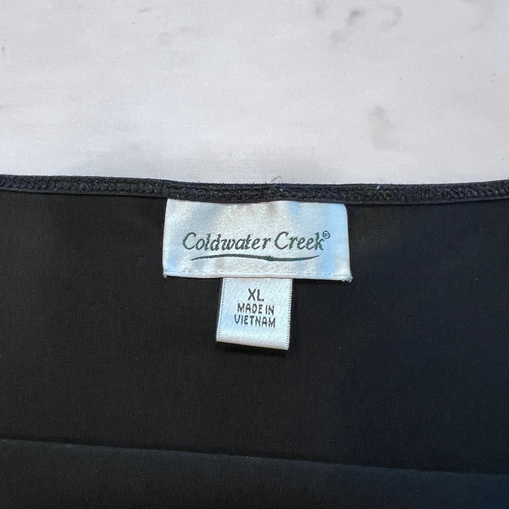 Coldwater Creek Womens XL Black Nylon Spandex Stretch Camisole Tank Top - Picture 2 of 7